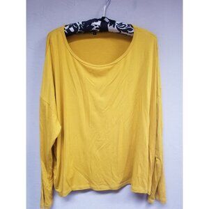 Karen Klein Womens Scoop Neck Dolman Sleeve Top Blouse Medium Yellow USA